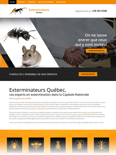 Site Web de Exterminateurs Québec
