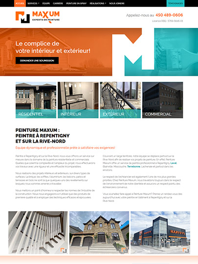 Site Web de Peinture Maxum
